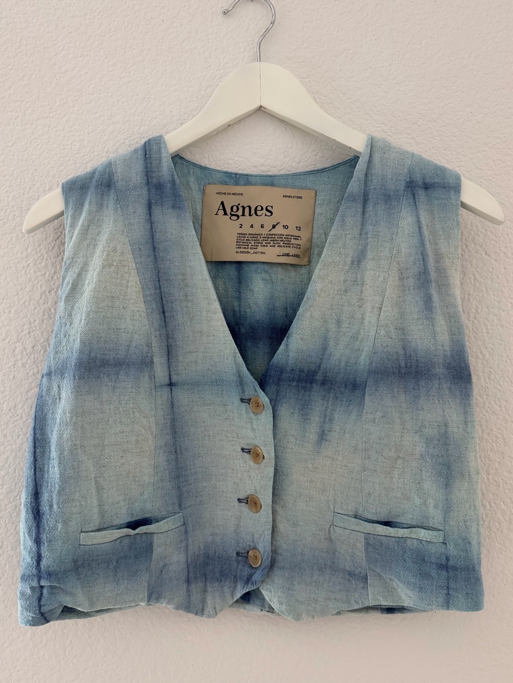 Agnes Organic Indigo Linen Vest